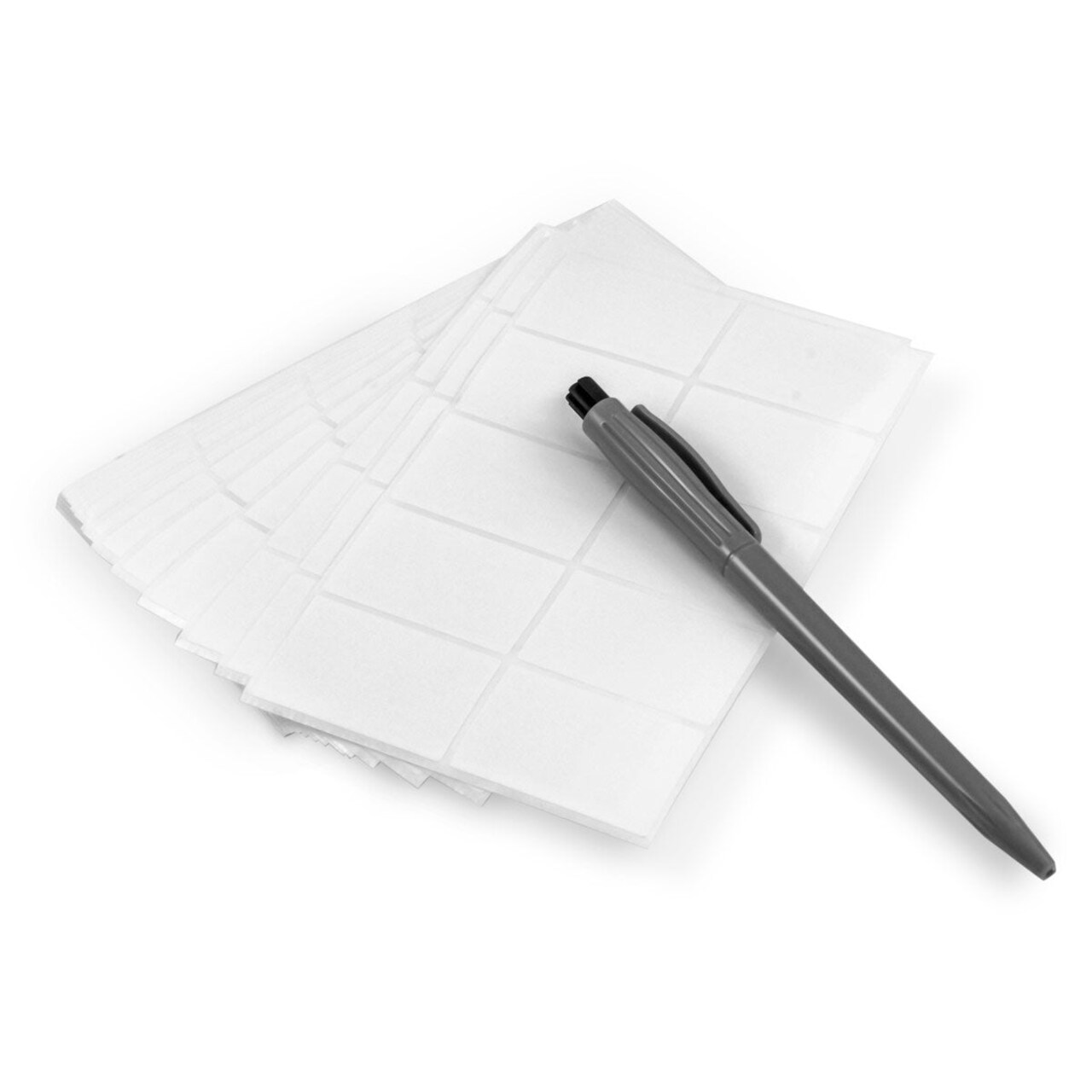 510 Self-Adhesive 1-1/2" Rounded Rectangle White Price Labels with Pen